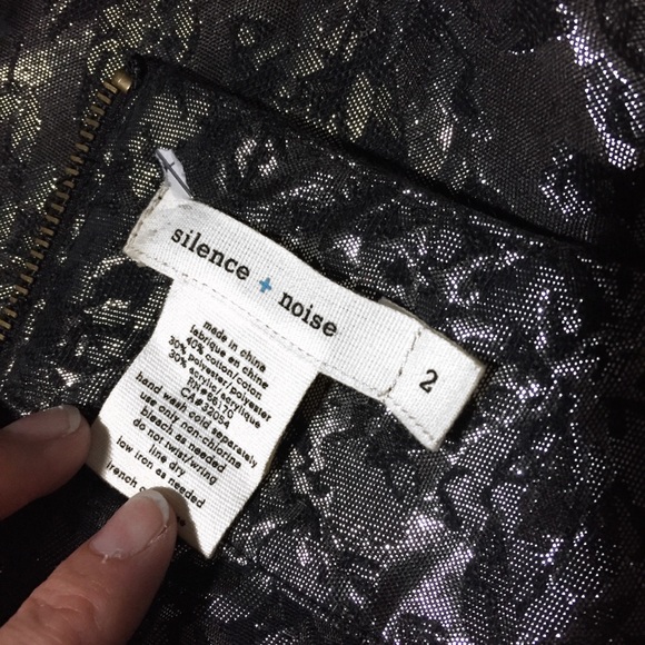 Silence & Noise (UO) Silver Embossed Mini Skirt 2 - Picture 7 of 8